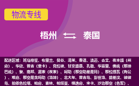 梧州到泰國物流專線全境/直達，梧州到泰國空運（海運）公司